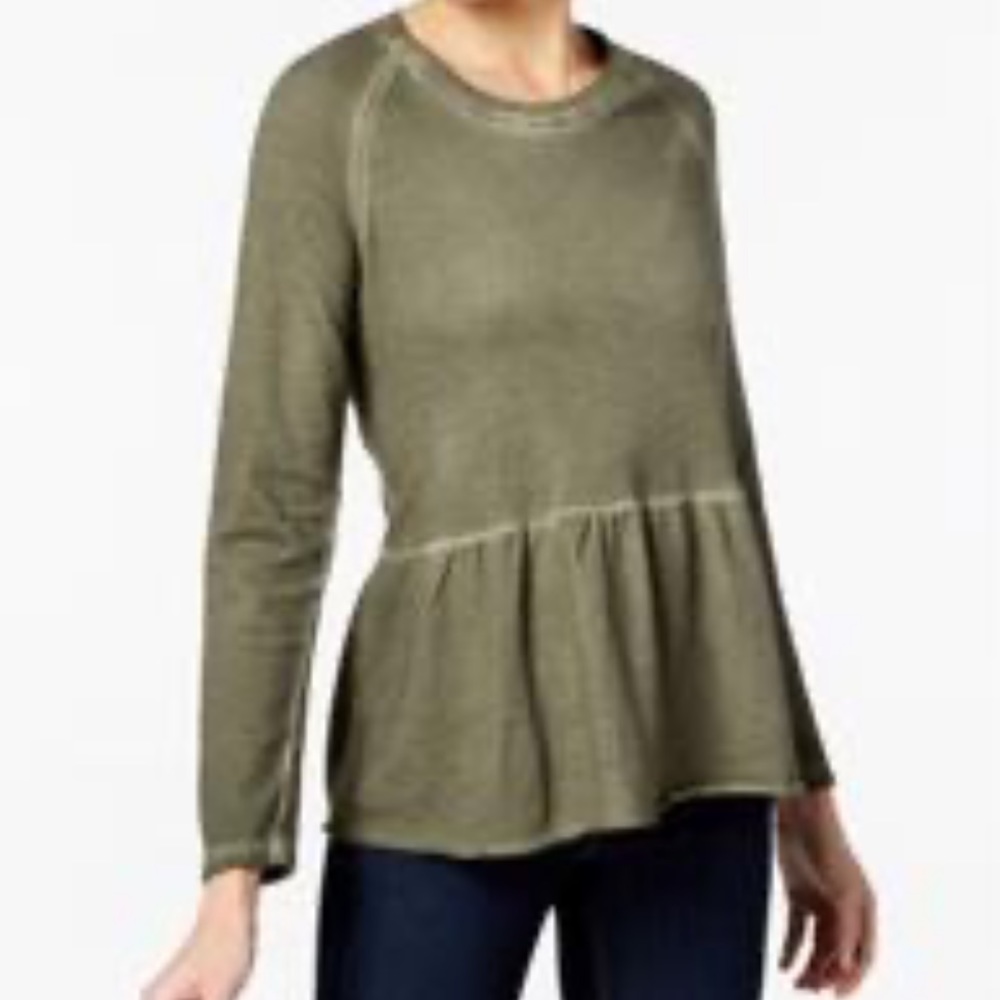 Style & Co olive color long sleeve shirt